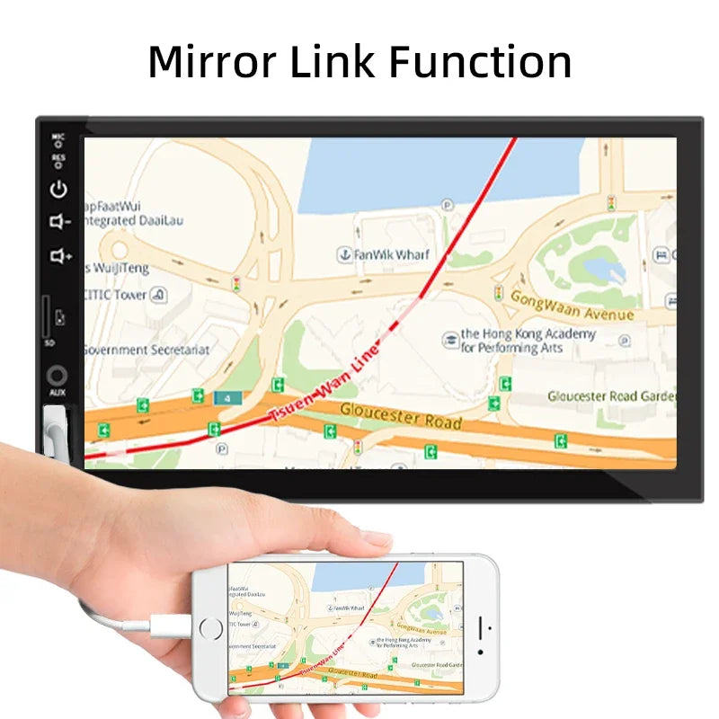 Carplay Car Radio 1 Din Android Auto Multimedia Player HD 7‘’ Touch Screen FM AUX Input Bluetooth MirrorLink Universal Autoradio